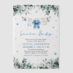 Blue Santa Baby Christmas Clothesline Baby shower Vellum Uitnodigingen<br><div class="desc">Vier de magie van het seizoen met onze Blue Santa Baby Christmas Clothesline Baby shower Vellum Invitations! 🎅💙✨ Met schattige blauwe babykleding die hangt aan een feestelijke kerstwaslijn, delicate vakantieaccenten en elegante typografie, voegt deze uitnodiging een lief en grillig tintje toe aan uw baby shower. Gedrukt op luxe doorschijnend velijn,...</div>