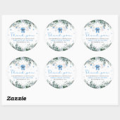 Blue Santa Baby Clothesline Christmas Baby shower Ronde Sticker (Vel)