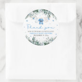 Blue Santa Baby Clothesline Christmas Baby shower Ronde Sticker (Tas)