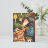Blue Santa Blue Suit & Black Fur, Briefkaart (Staand voorkant)