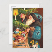 Blue Santa Blue Suit & Black Fur, Briefkaart (Voorkant / Achterkant)