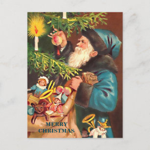 Blue Santa Blue Suit & Black Fur, Briefkaart