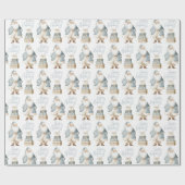 Blue Santa Happy Holidays Christmas  Cadeaupapier (Vlak)