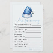 Blue Santa Hat Advies Baby shower Spel Activiteit Briefpapier (Voorkant / Achterkant)