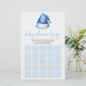 Blue Santa Hat Christmas Bingo Baby shower Game Briefpapier (Staand voorkant)