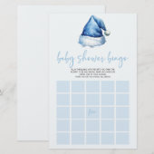 Blue Santa Hat Christmas Bingo Baby shower Game Briefpapier (Voorkant / Achterkant)