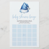 Blue Santa Hat Christmas Bingo Baby shower Game Briefpapier (Voorkant)