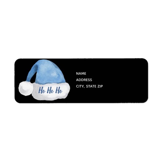 Blue Santa Hat/Ho Ho Ho Etiket (Voorkant)