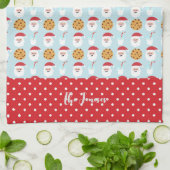 Blue Santa Milk en Cookies Kitchen Towel Theedoek (Gevouwen)