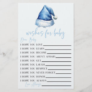 Blue Santa wenst voor Baby shower activiteit Briefpapier