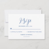 Blue Santorini Griekenland Destination Wedding RSVP Kaartje (Voorkant)