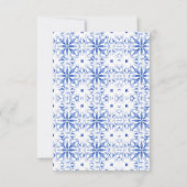 Blue Santorini Griekenland Destination Wedding RSVP Kaartje (Achterkant)