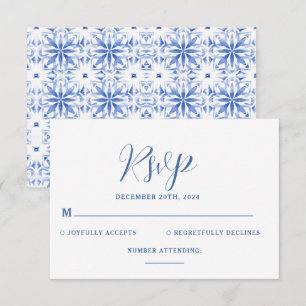 Blue Santorini Griekenland Destination Wedding RSVP Kaartje