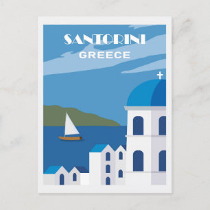 Blue Santorini Griekenland Grieks reizen Briefkaart