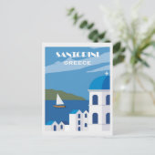 Blue Santorini Griekenland Grieks reizen Briefkaart (Staand voorkant)