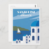 Blue Santorini Griekenland Grieks reizen Briefkaart (Voorkant / Achterkant)