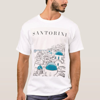 Blue Santorini Griekenland T-shirt