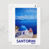 Blue Santorini, Griekenland - Uitzicht uit Oia Briefkaart (Voorkant / Achterkant)