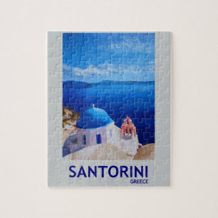 Blue Santorini, Griekenland - Uitzicht uit Oia Legpuzzel
