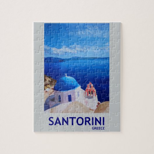 Blue Santorini, Griekenland - Uitzicht uit Oia Legpuzzel (Verticaal)