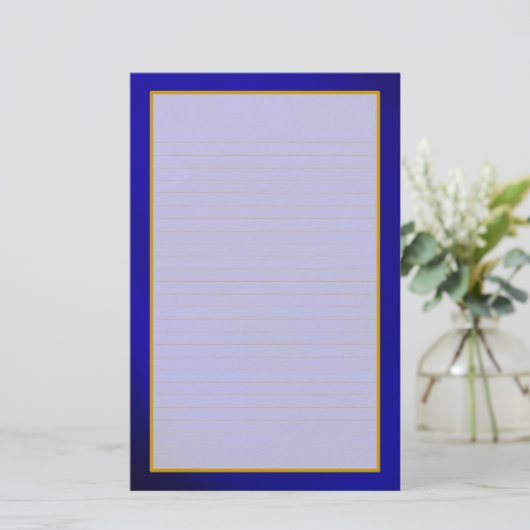 Blue Saphire Fine Lined Stationery Briefpapier (Staand voorkant)