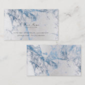 Blue Saphire Silver Metallic Marble Gray Visitekaartje (Voorkant / Achterkant)