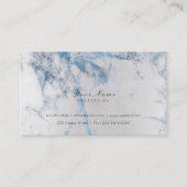 Blue Saphire Silver Metallic Marble Gray Visitekaartje (Voorkant)
