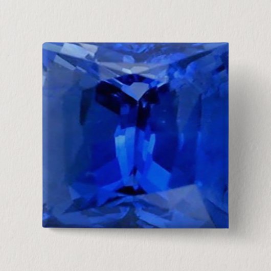 Blue Sapphire 1 Vierkante Button 5,1 Cm (Voorkant)