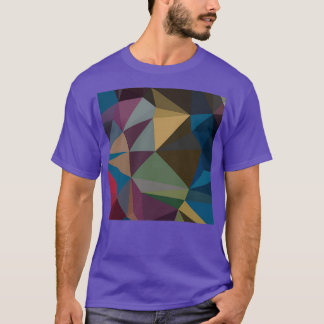 Blue Sapphire Abstract Low Polygon Background T-shirt