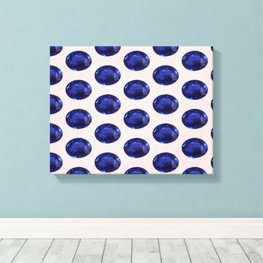 Blue Sapphire Canvas Afdruk (Insitu (Houten vloer))