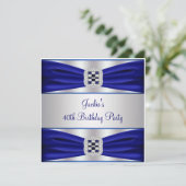 Blue Sapphire Diamond 40e verjaardagsfeestje Kaart (Staand voorkant)