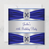 Blue Sapphire Diamond 40e verjaardagsfeestje Kaart (Voorkant)