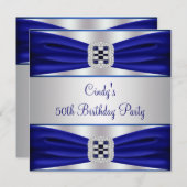 Blue Sapphire Diamond 50e verjaardag uitnodiging (Voorkant / Achterkant)