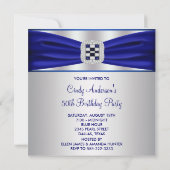 Blue Sapphire Diamond 50e verjaardag uitnodiging (Achterkant)