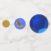 Blue Sapphire en Gold Custom Quinceanera Confetti (Achterkanten)