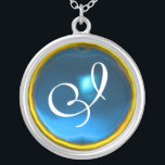 Blue Sapphire Gem Monogram Zilver Vergulden Ketting<br><div class="desc">Elegant en uniek ontwerp met edelsteen. Zeer nauwkeurige modellering en rendering van verpleegkundigen in 3D Studio Max door Bulgan Lumini.Part uit de serie Hyper Talismans.</div>