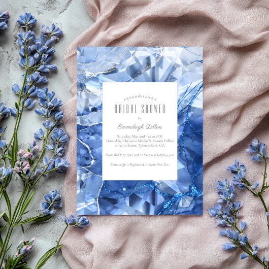 Blue Sapphire Gemstone Cut Vrijgezellenfeest Kaart