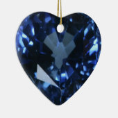 Blue Sapphire Heart Keramisch Ornament (Rechts)