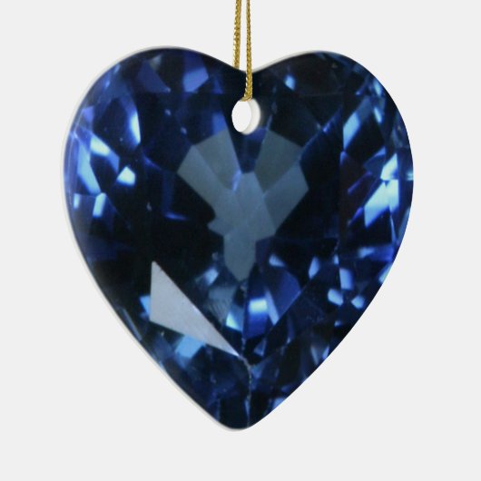 Blue Sapphire Heart Keramisch Ornament (Rechts)