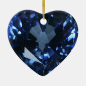 Blue Sapphire Heart Keramisch Ornament (Voorkant)
