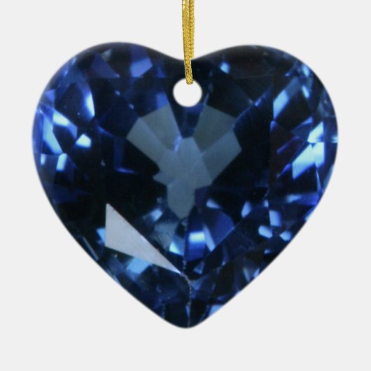 Blue Sapphire Heart Keramisch Ornament (Voorkant)