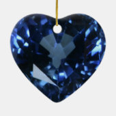 Blue Sapphire Heart Keramisch Ornament (Achterkant)