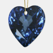 Blue Sapphire Heart Keramisch Ornament (Links)