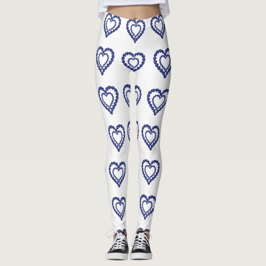 Blue Sapphire Heart Leggings (Voorkant)