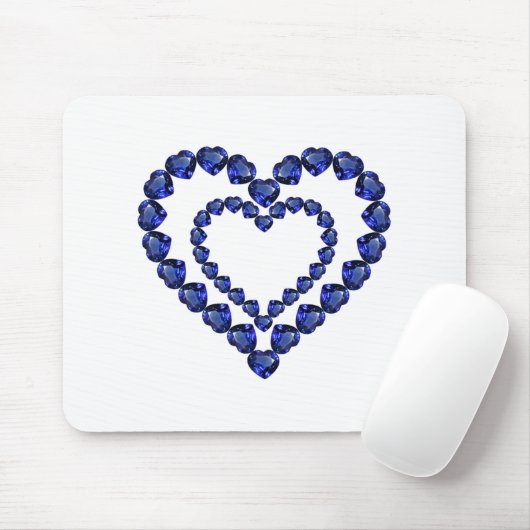 Blue Sapphire Heart Muismat (Met muis)