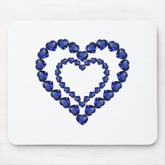 Blue Sapphire Heart Muismat (Voorkant)