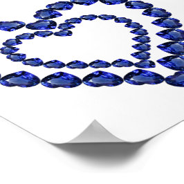 Blue Sapphire Heart Poster