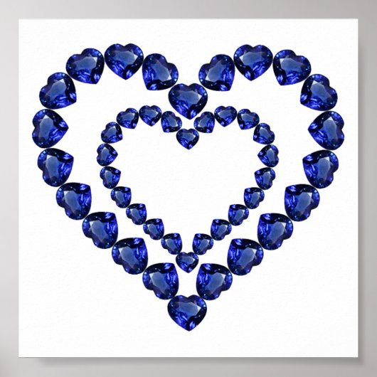Blue Sapphire Heart Poster (Voorkant)