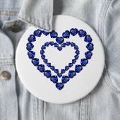 Blue Sapphire Heart Ronde Button 6,0 Cm (In situ)