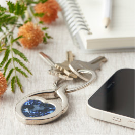 Blue Sapphire Heart Sleutelhanger